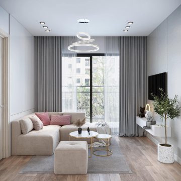 Thiết kế nội thất chung cư Smile Định Công trẻ trung, hiện đại