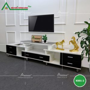 [KS01-2] kệ tivi màu trắng mặt kính đen đẹp