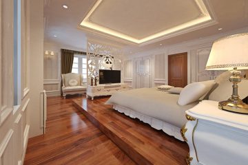 4 quy tắc vàng về sàn gỗ màu tối khi thiết kế nội thất biệt thự tân cổ điển