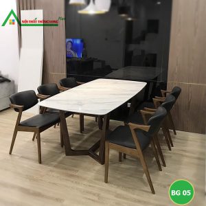 [BA20] Bộ bàn ăn 6 ghế chân hươu, mặt đá CERAMIC chống ố, chống thấm