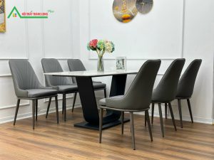 [BA16] Bộ bàn ăn mặt đá 6 ghế mẫu mới