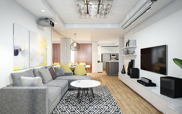 10 Mẫu thiết kế phòng khách chung cư đẹp - BST Phòng khách chung cư hiện đại