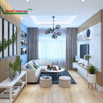 Thiết kế thi công nội thất chung cư trọn gói căn 2 ngủ 65m2 tuyệt đẹp