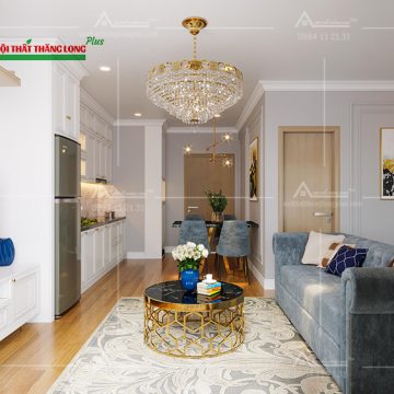 Thiết kế thi công nội thất chung cư Vinhome Ocean Park tân cổ sang trọng