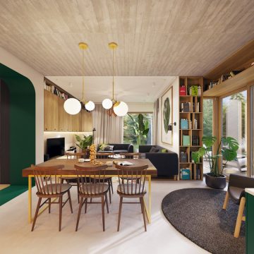 Thiết kế bàn ăn và phòng khách liền nhau như thế nào cho đẹp