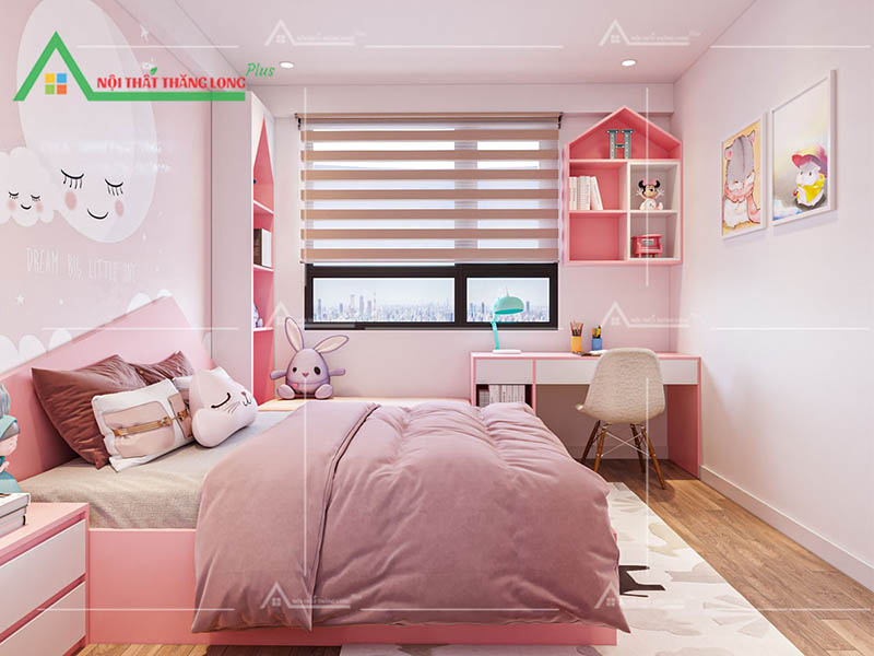 Thiết kế thi công nội thất chung cư phòng ngủ cho bé