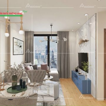 Thiết kế nội thất chung cư 2 PN phong cách tân cổ điển sang trọng