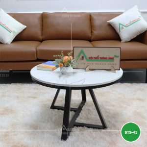 [BT20] Bàn trà mặt đá chân sắt sơn tĩnh điện