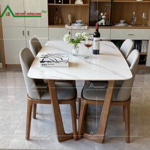 [BA36]Bàn ăn 4 ghế mặt đá hiện đại Hà Nội