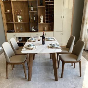 [BA34]Bàn ăn mặt đá 4 ghế hiện đại Hà Nội