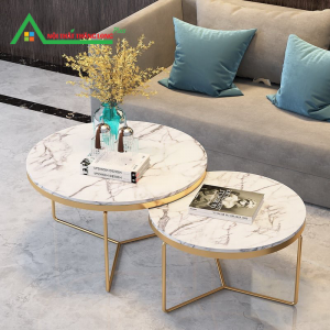 [BT22] Bàn trà tròn đôi chân thép sơn tĩnh điện