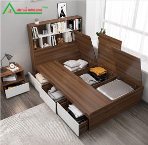 [GN01] Giường ngủ đa năng có ngăn kéo có tủ đầu giường