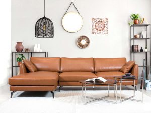 [SF14] Ghế Sofa Da Cao Cấp Màu Nâu