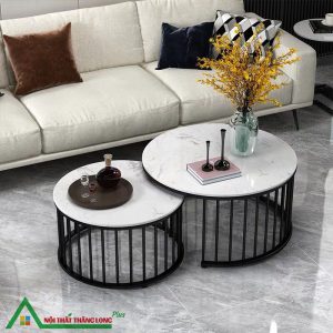 [BT24] Bàn trà đôi chân lồng thép sơn tĩnh điện