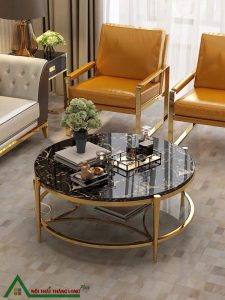 [BT25] Bàn trà tròn mạ TiTan