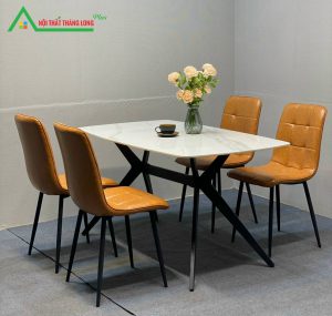 [BA31] Bàn ăn nhập khẩu bộ 4 ghế mặt đá CERAMIC cao cấp