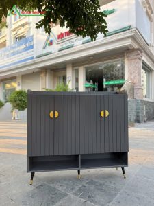 [TG02-1] Tủ Giầy 4 Cánh Lan To Màu Ghi