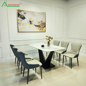 [BA06] Bàn ăn nhập khẩu bộ 6 ghế chân V