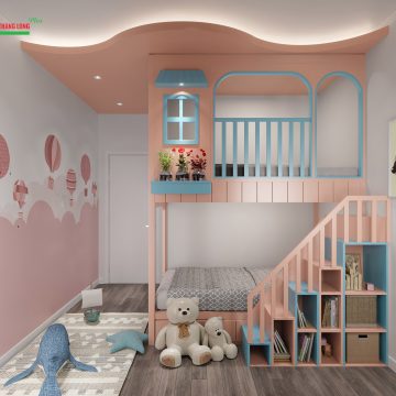 Thiết kế nội thất phòng ngủ giường tầng cho bé – Đông Anh