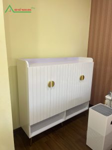 [TG02-2] Tủ Giầy Hiện Đại 4 Cánh Lan To Màu Trắng